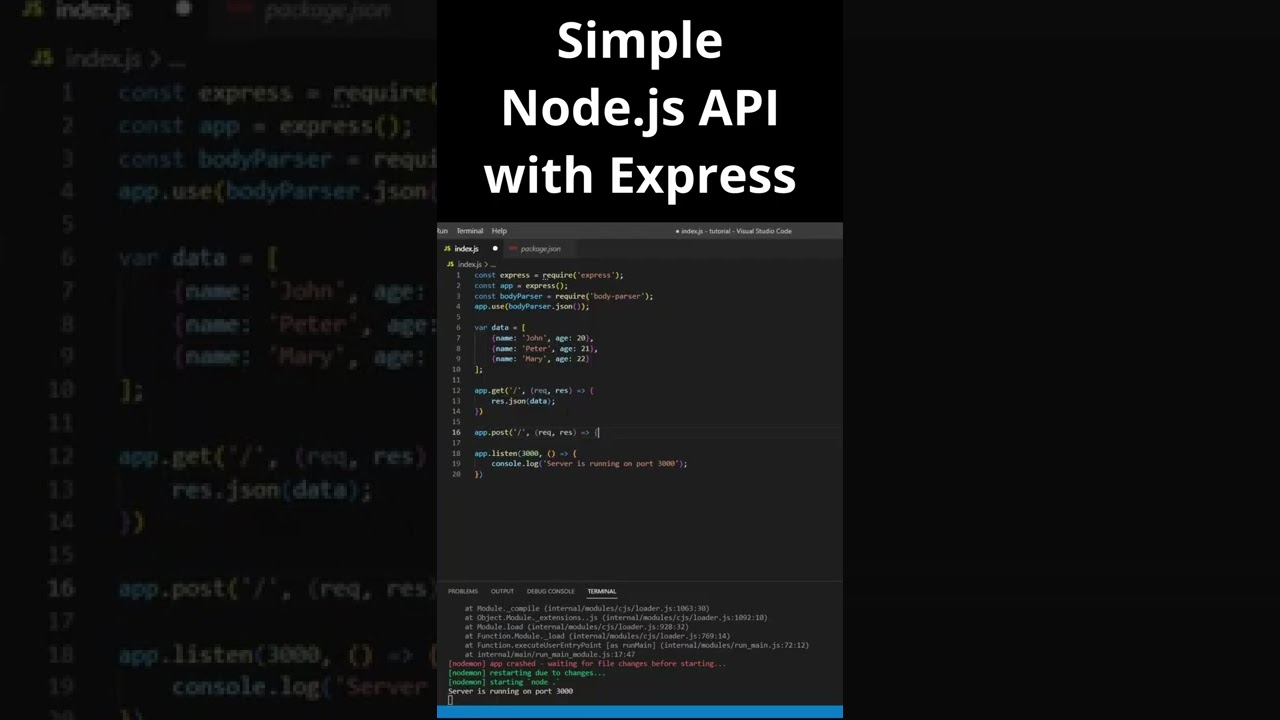Build a REST API with Node.js & Express 🚀