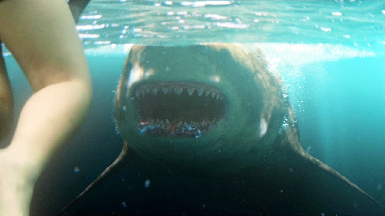The Meg (2018) - Megalodon Shark Beach Attack Scene in HD