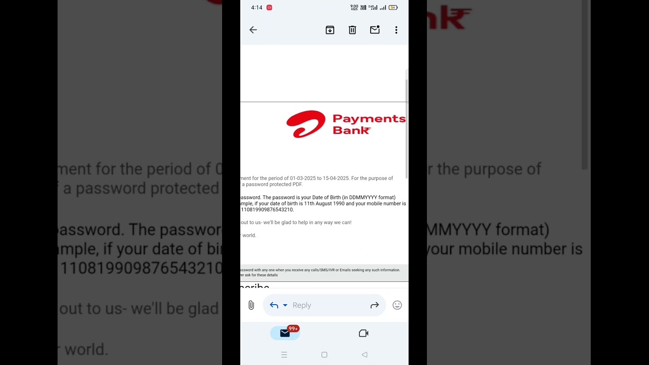 Airtel Payments Bank Statement Password 🔐