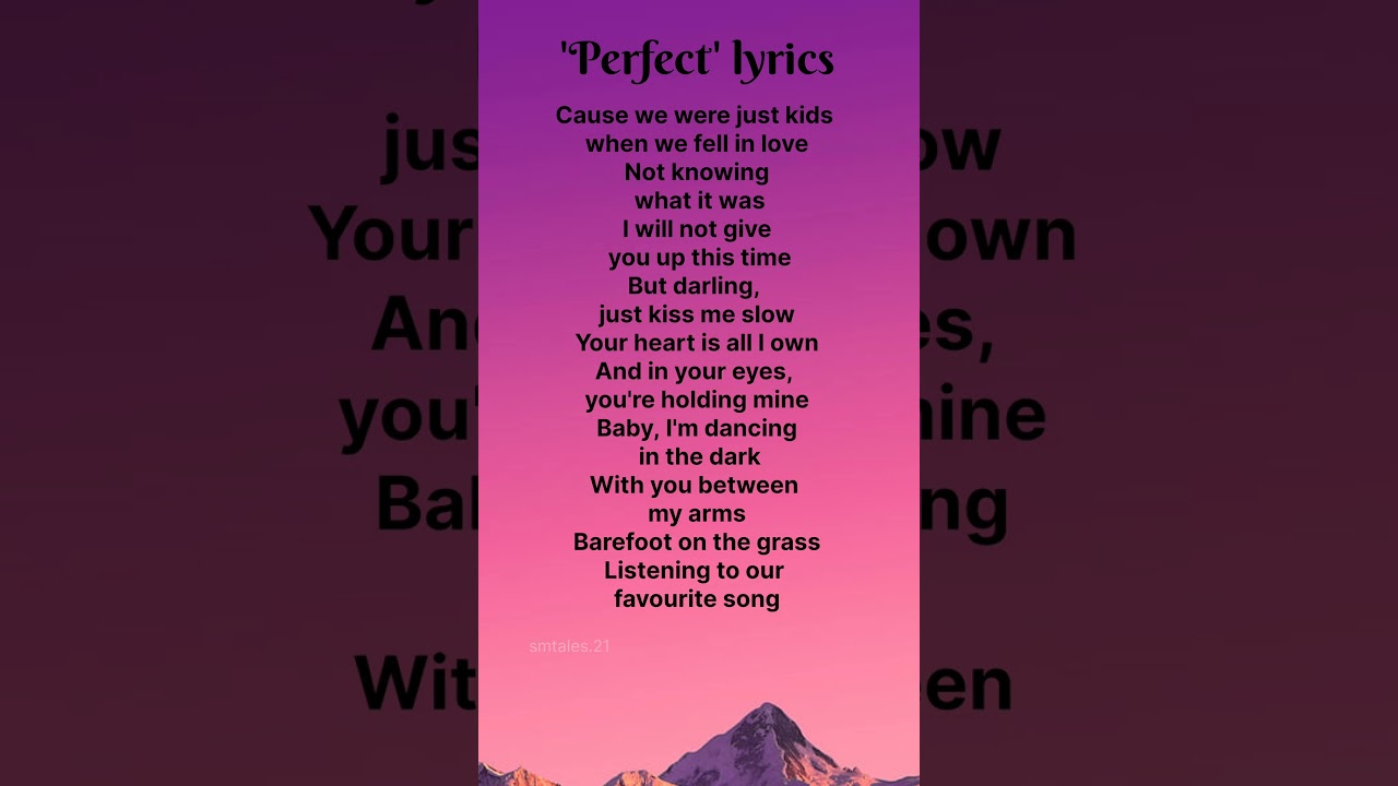 Ed Sheeran - 'Perfect' Lyrics