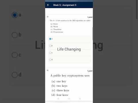 NPTEL Cryptography And Network Security Week 5 Assignment Solutions | Swayam 31st August 2022