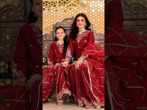 Hira Mani and her daughter same dressing#ytshorts#eid#eidmubarak#fashion#pakistanidresses#shorts
