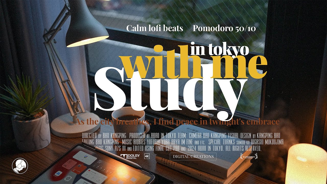 3-Hour Study Session with Calm Lo-Fi 🎶 | Peaceful Tokyo Afternoon & Pomodoro Technique