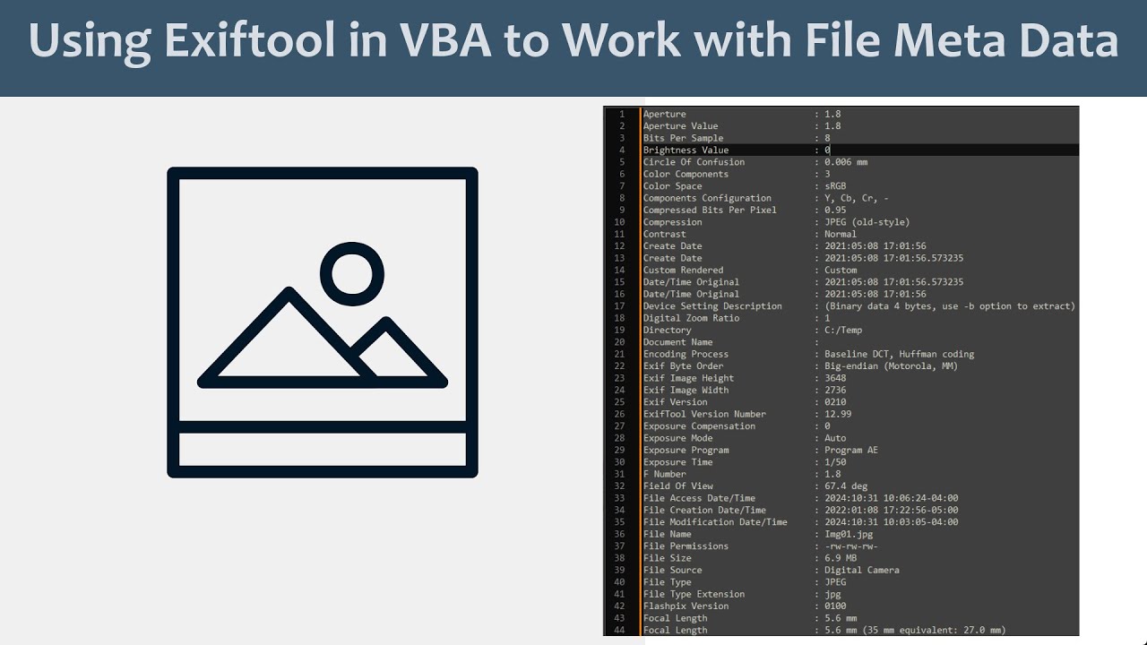 Master VBA & ExifTool: Effortless File Metadata Management 📁