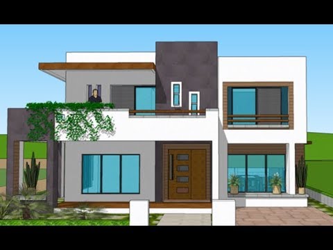 PLANOS de Casa moderna 10x20 - planos con medidas - planos de casa de dos plantas