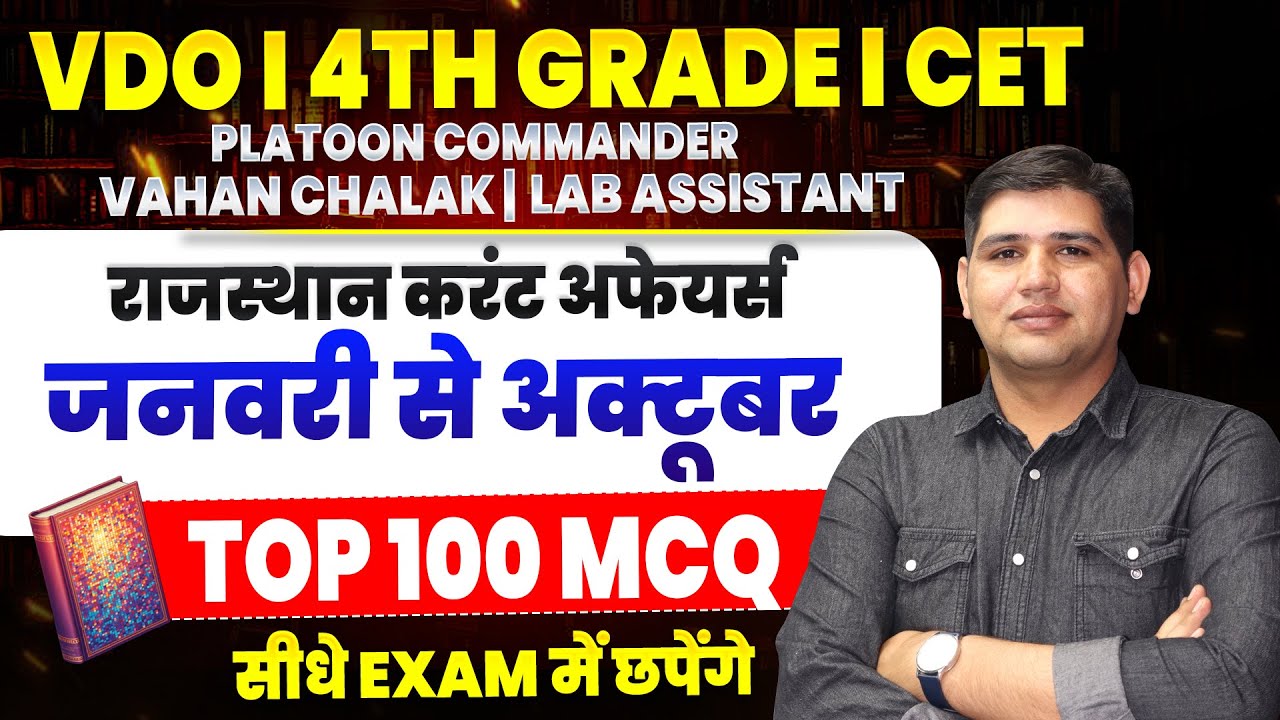 Rajasthan Current Affairs 2025: Top 100 Questions (Jan-Oct)