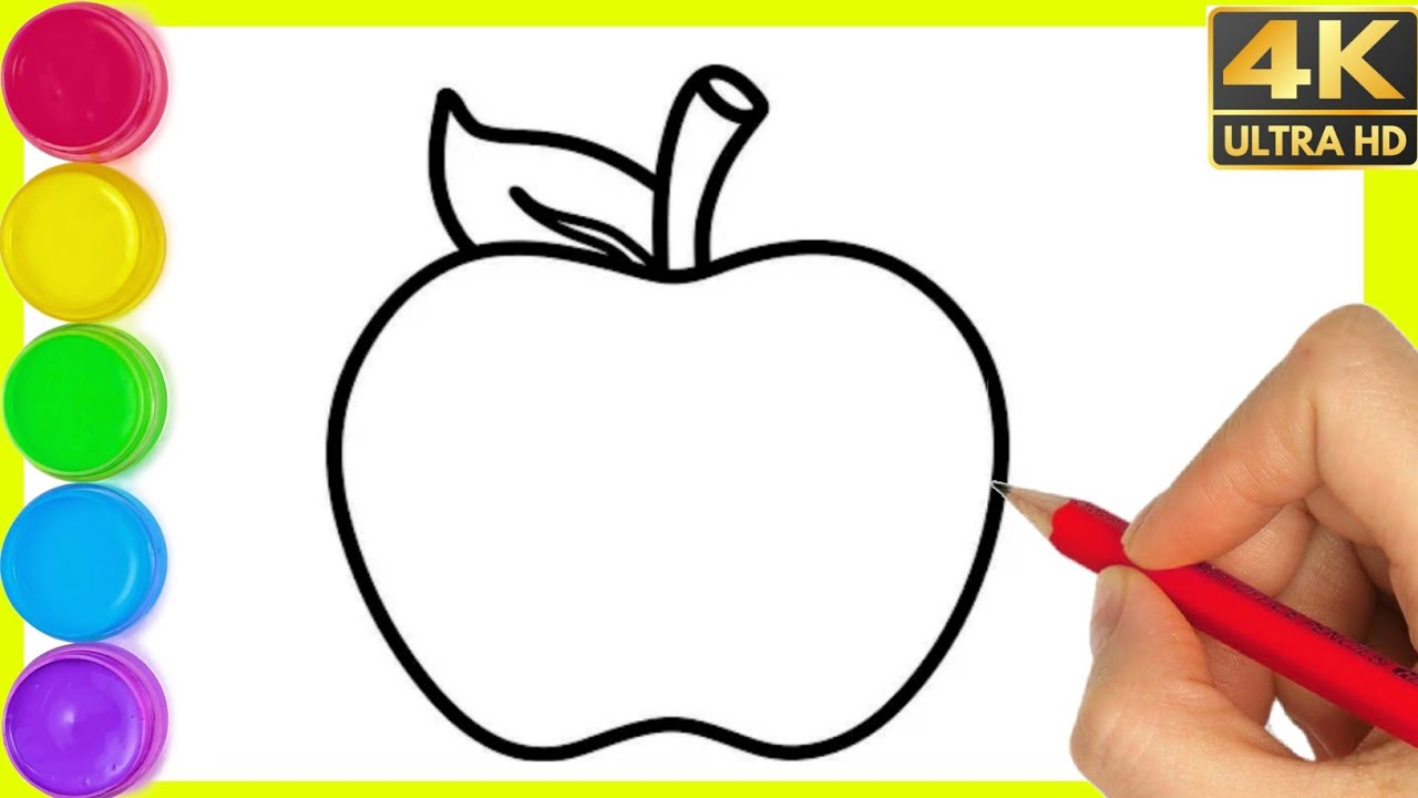 Easy Step-by-Step Apple Drawing 🍎