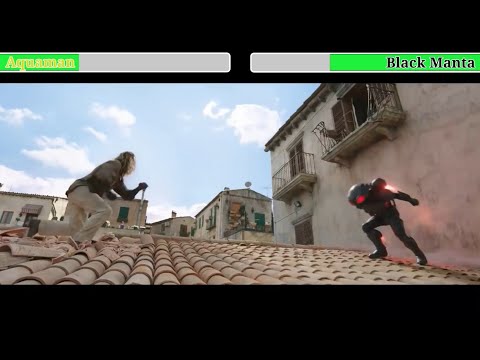 Aquaman vs Black Manta with Healthbars / Sicily Fight