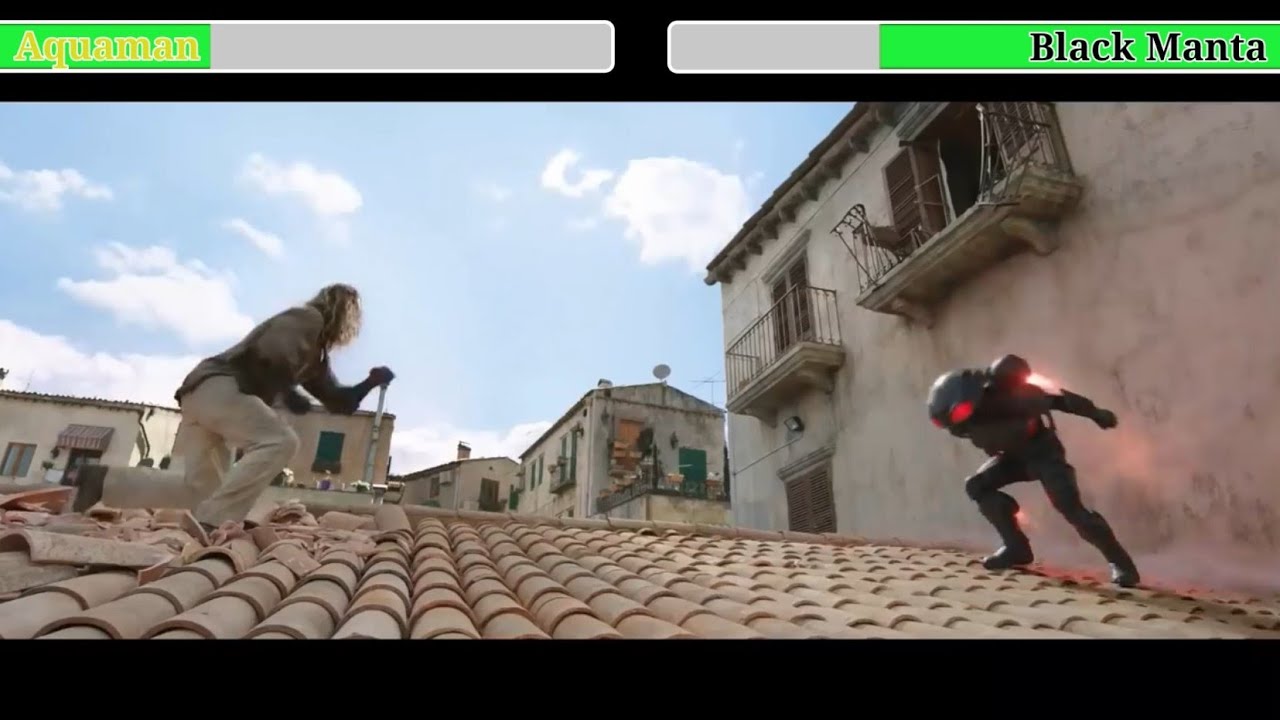 Aquaman vs Black Manta Fight with Healthbars π