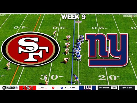 49ers vs. Giants | Week 9 Simulation 11/2/2025 | Madden 26 PS5 Gameplay