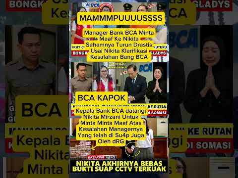 Kepala Bank BCA Minta Maaf Ke Nikita Usai Sahamnya Turun Drastis #nikitamirzani #bca