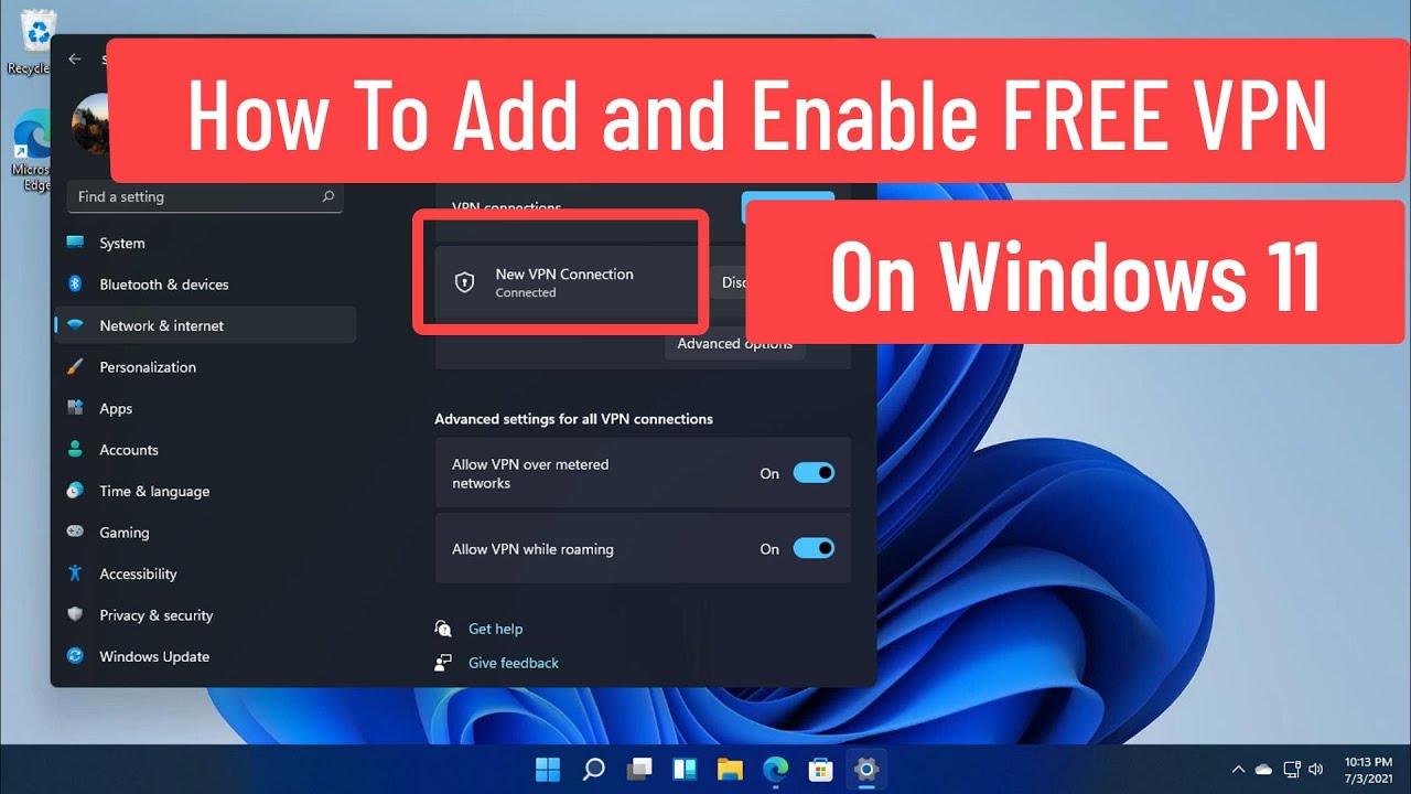Add & Enable Free VPN on Windows 11 🚀