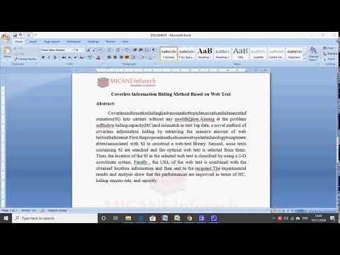 Coverless Information Hiding Method Based on Web Text -IEEE 2019-2020