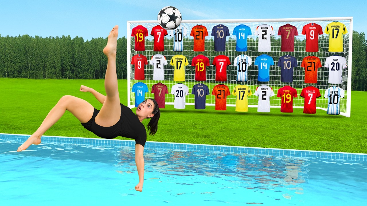 Pool Challenge: Hit a Shirt with a Football & Boost Your Team! 🏆