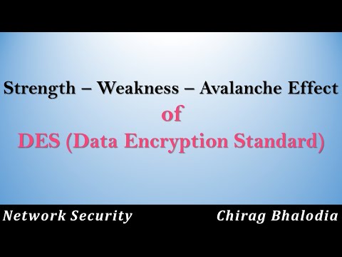 Strength and Weakness of DES algorithm | Avalanche effect in DES | Strength of DES | Weakness of DES