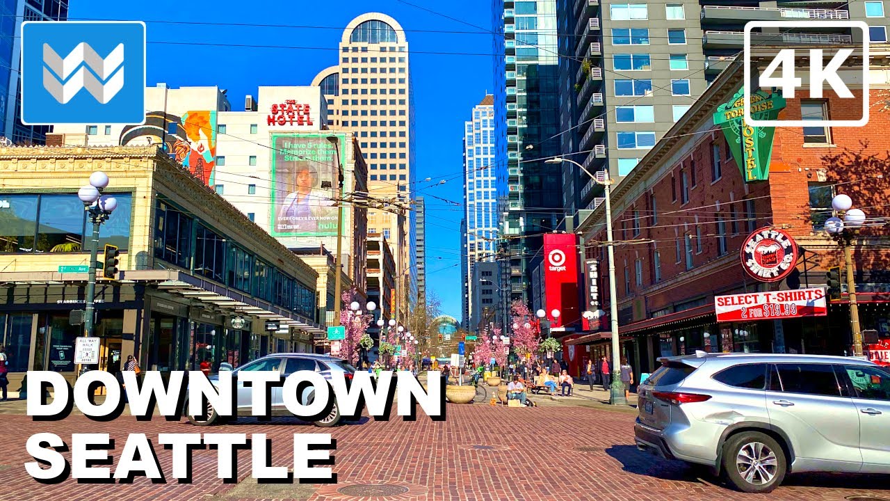 [4K] Downtown Seattle Walking Tour: Pike to Pine Streets