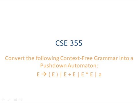 ASU CSE355: Ch 2.2 Vid 3, Examples - Convert CFG to PDA