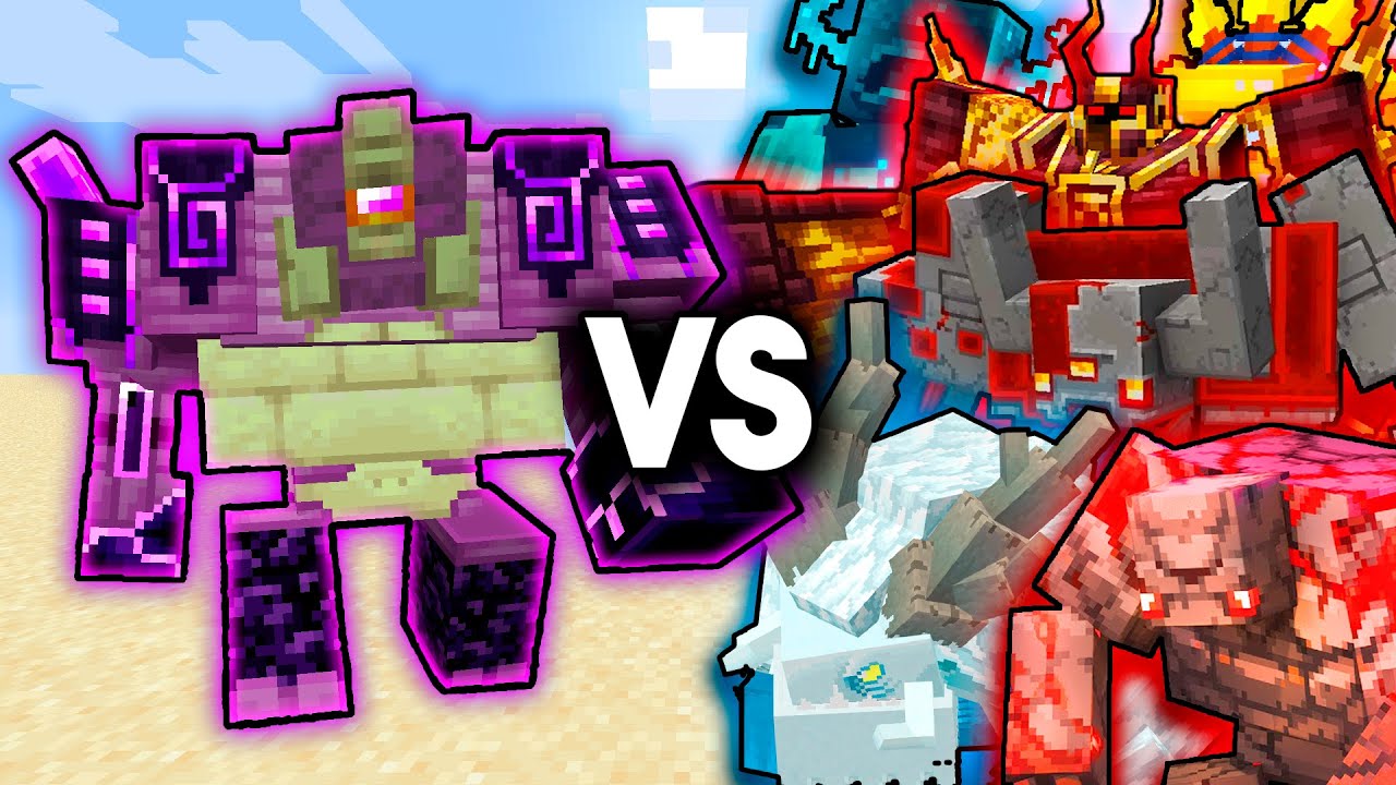 Epic Showdown: Ender Guardian Battles All Minecraft Bosses 🏆