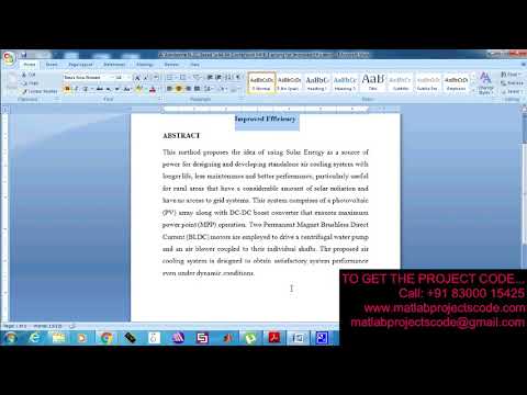 A Standalone BLDC Based Solar Air Cooler with MPP Tracking for Improved Efficiency-2019-20