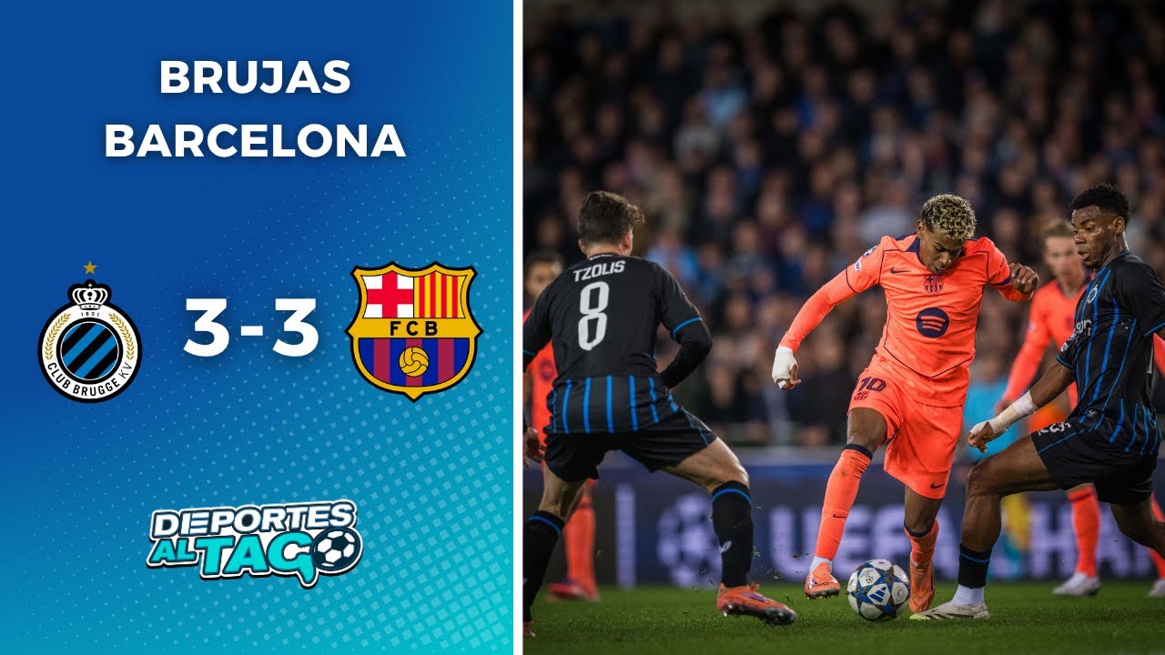 Empate 3-3 entre Brujas y Barcelona en un emocionante partido de la Champions League