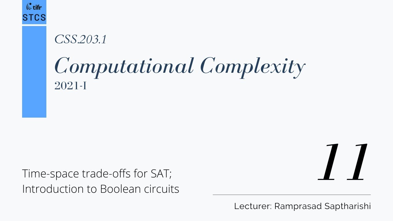 Understanding Time-Space Tradeoffs & Boolean Circuits | CSS.203.1 Lecture 11