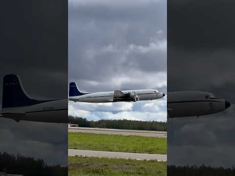 1958 Douglas DC-6 owned by Everts Air departing Fairbanks International Airport in Alaska!