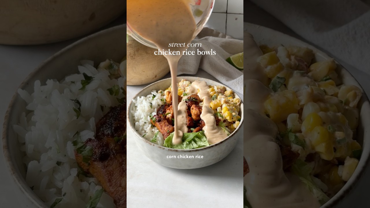Healthy Summer Chicken & Corn Rice Bowl 🌽