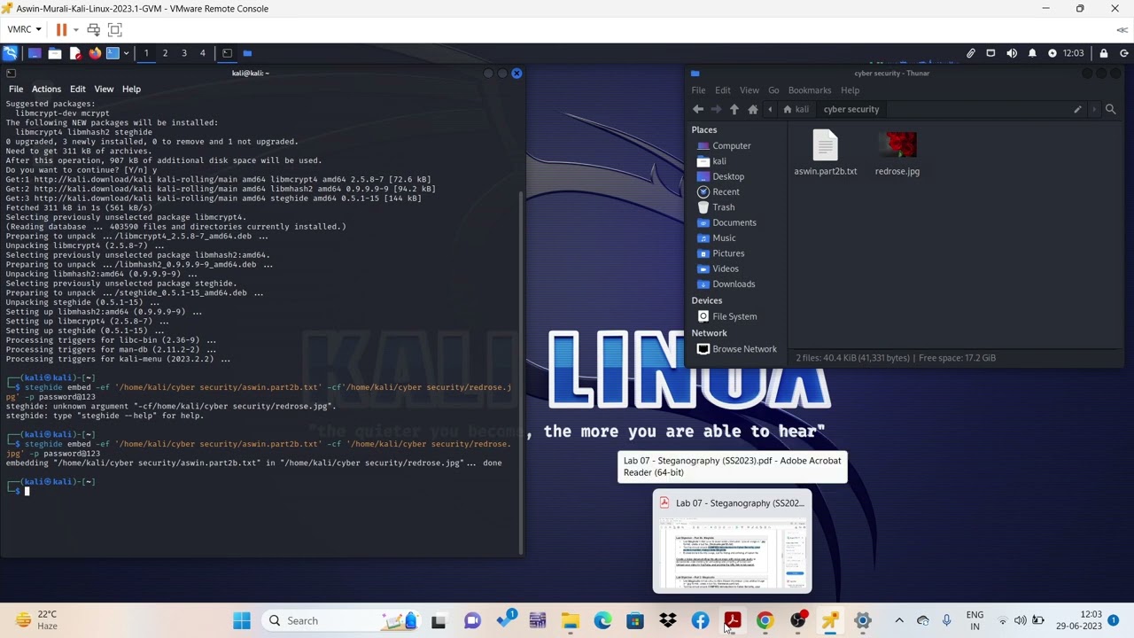 Utilizing Steghide in Kali Linux for Concealing Information
