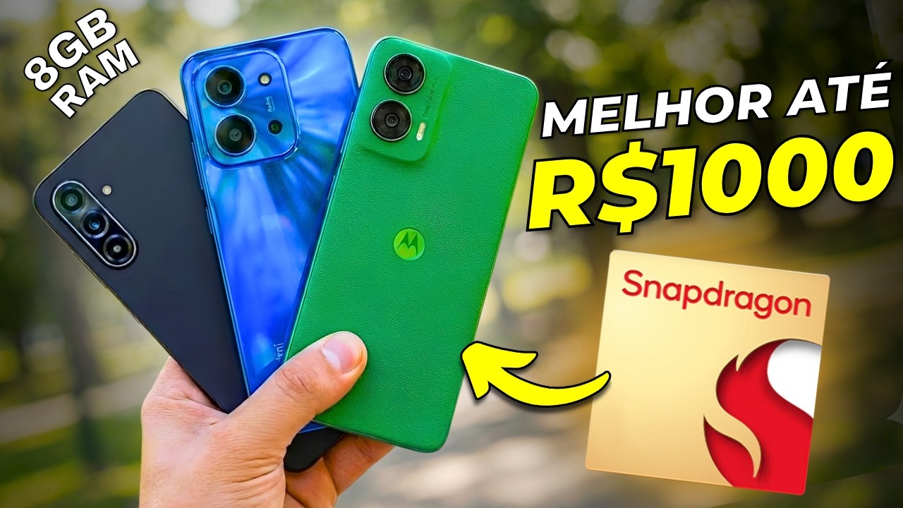 TOP 7 MELHORES Celulares até R$1000 CUSTO-BENEFÍCIO em 2025!!! - BOM e BARATO