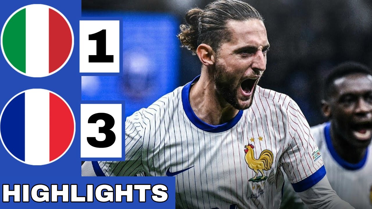 Italy vs France 1-3 UEFA Nations League Highlights 🇫🇷