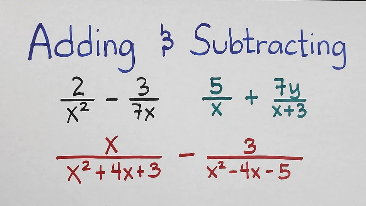 Adding & Subtracting Rational Algebraic Expressions