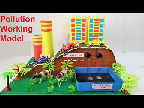 pollution working model 3d (air,water) | inspire award science project | howtofunda | #shorts
