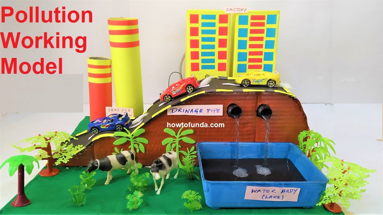 3D Pollution Working Model (Air & Water) | Inspire Award 🌍