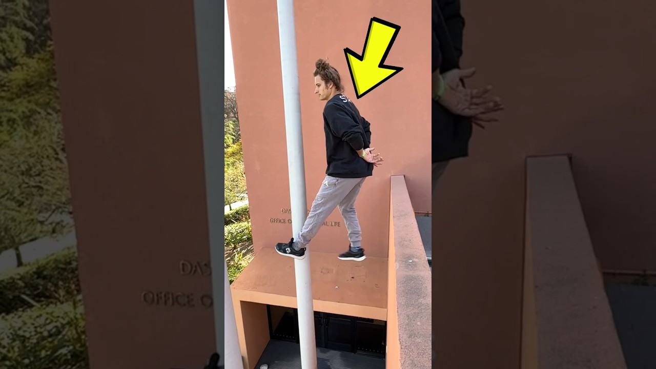 Extreme Pole Slide Stunt! 🤯