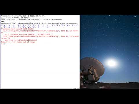Python für Anfänger, Folge 58: Implementierung Vigenere-Verschlüsselung