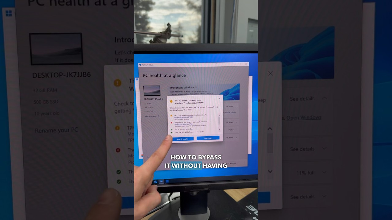 Bypass Windows 11 Requirements! #techtips #pc #repair #pcbuild #computerrepair #gamingpc