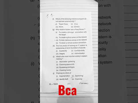 Sem 5 Cyber security previous year question paper Ranchi University #viral #shorts