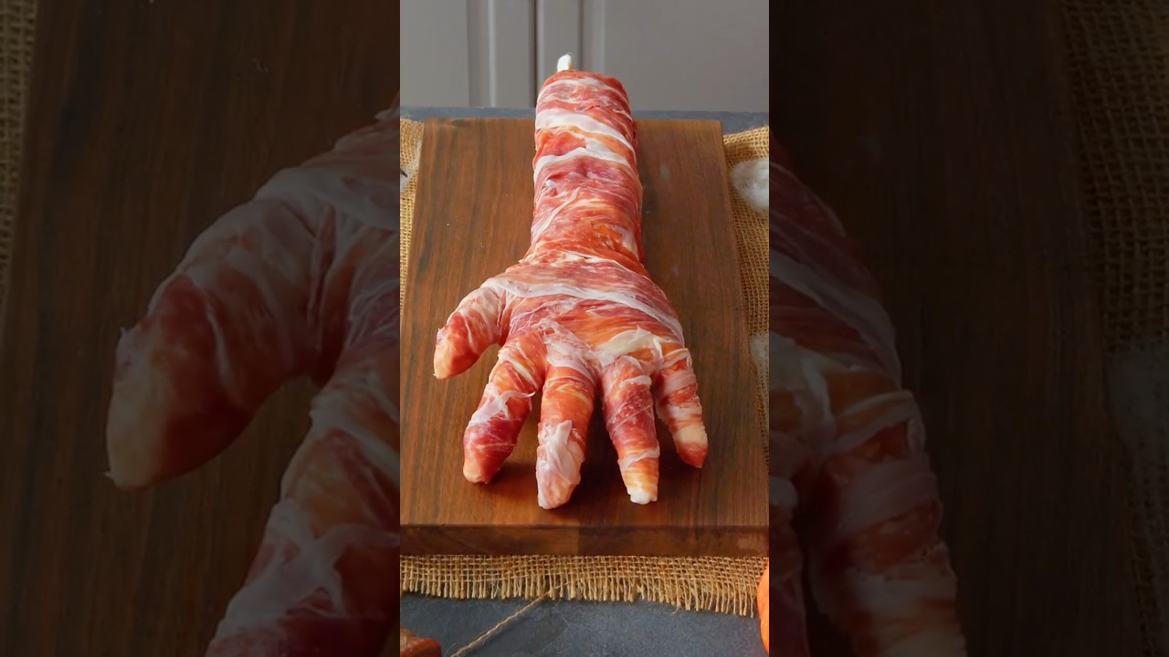 Gruselige Halloween-Hand aus Serrano-Schinken 🥓