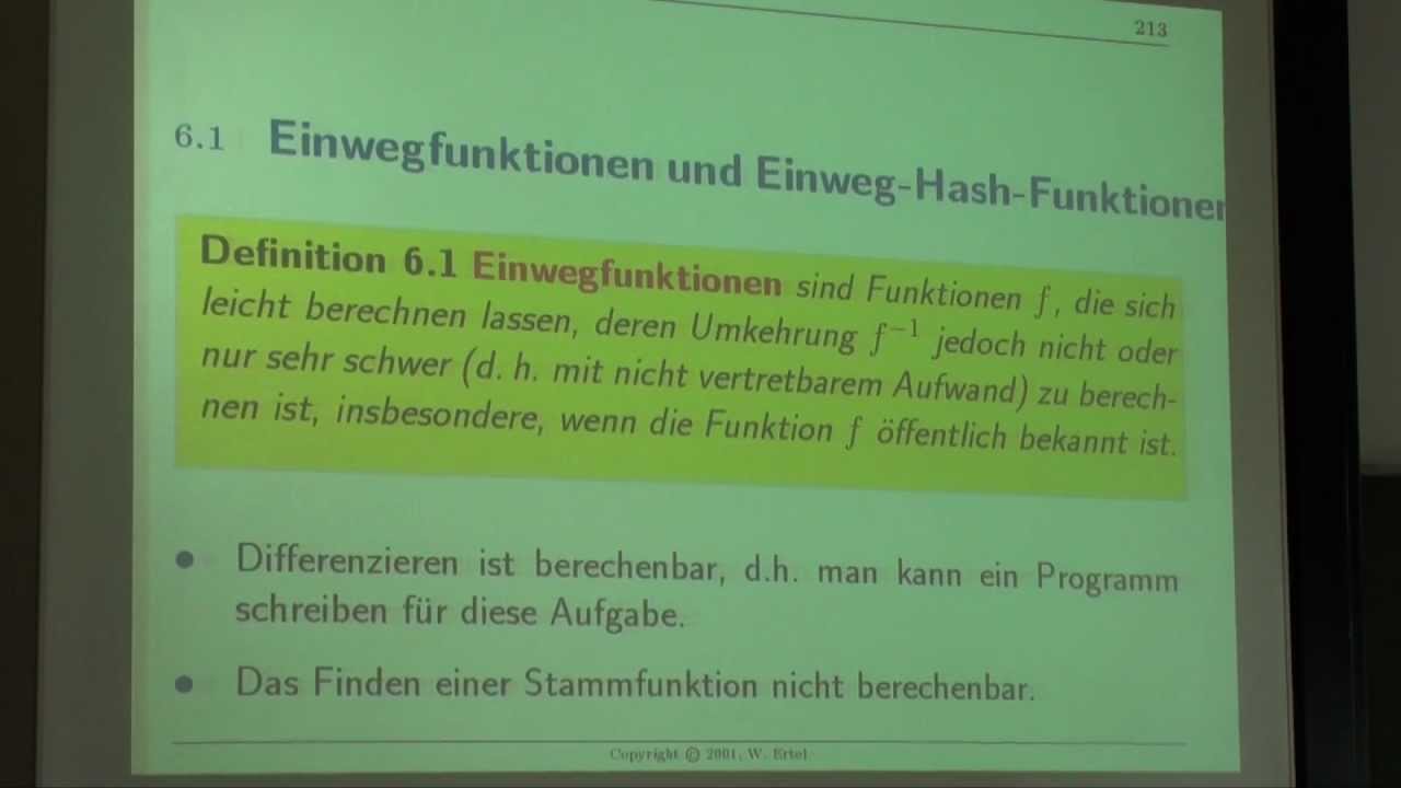 Datensicherheit Vorlesung Nr. 12 📚 – Videoaufzeichnung an der Hochschule Ravensburg-Weingarten
