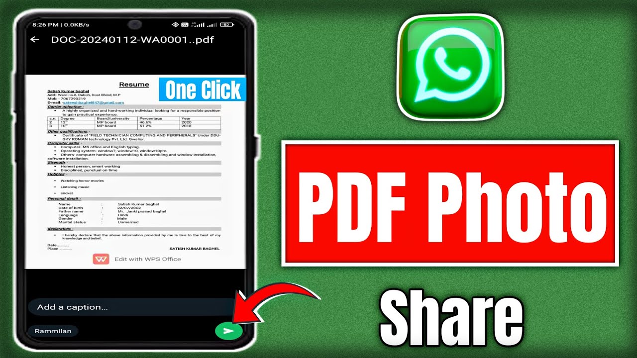 WhatsApp पर PDF और Photos कैसे भेजें? आसान तरीका 📝
