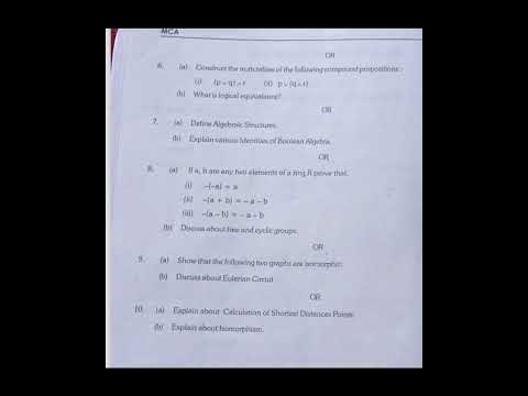 #OU #MCA 1stsem District Mathematics #MCQs