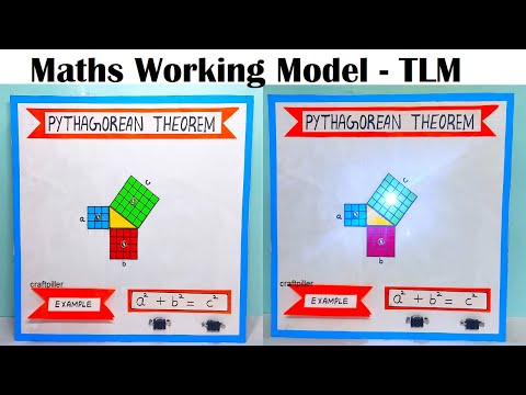 Pythagoras theorem working model tlm - diy - maths project - simple and easy | craftpiller
