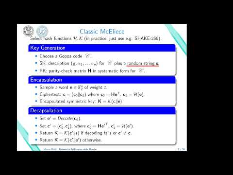 "Code-based cryptography" - Marco Baldi