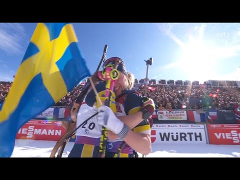 Hanna Öberg kommer sist på masstarten. VM 2025