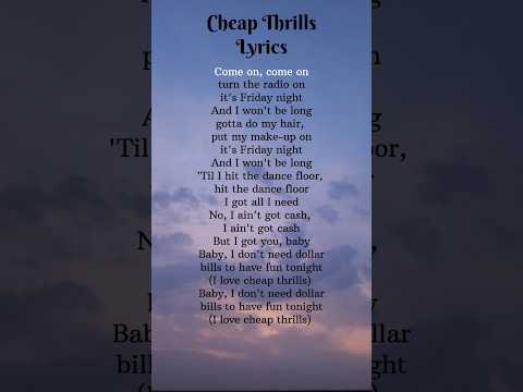 Cheap thrills song lyrics #songlyrics #cheapthrills #shorts #sia