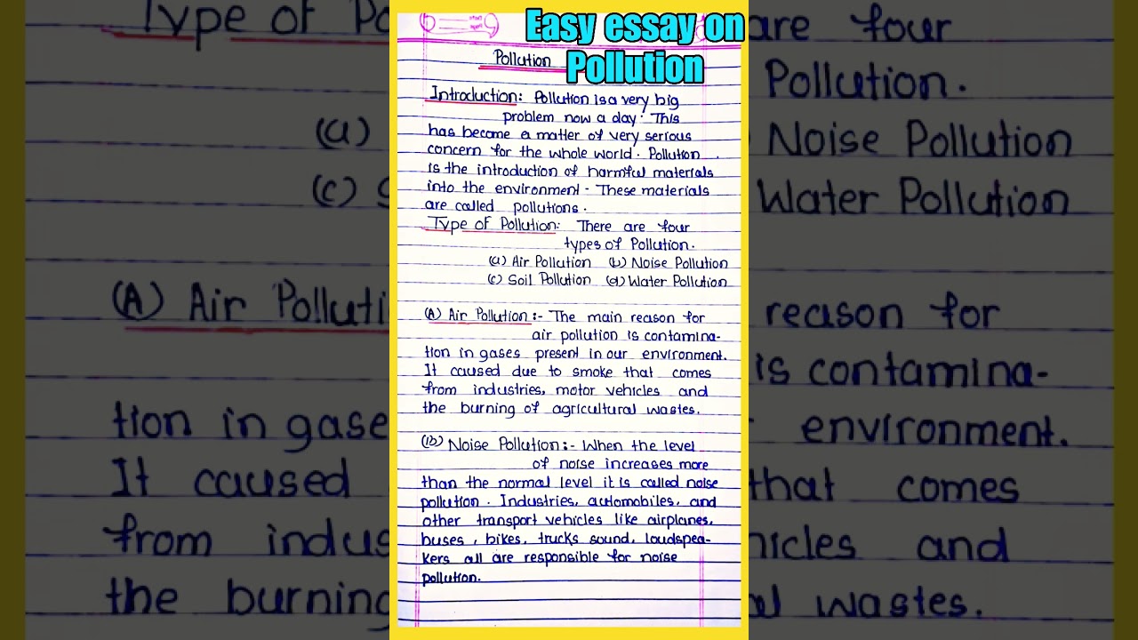 Pollution Essay in English 🌍