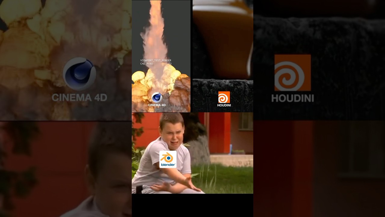 Houdini, Cinema 4D & Blender Simulations Comparison 🔥