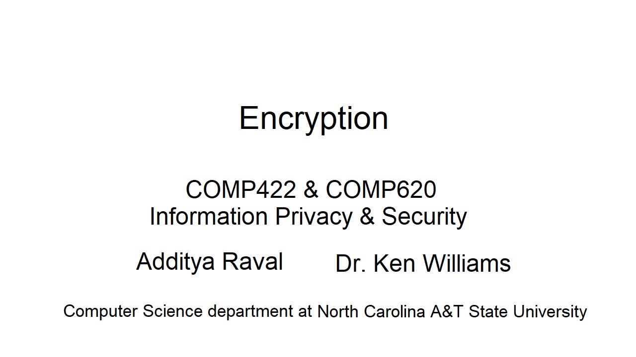 COMP620 Encryption Lecture at NC A&T 🔐