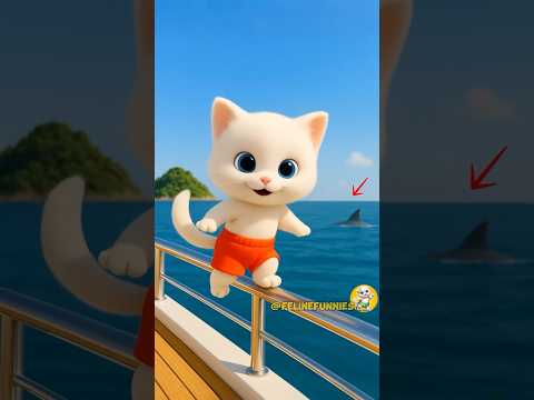 the cat family is good at swimming✌️😲