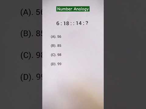 Number Analogy Important Question #maths #shortsfeed #shorts